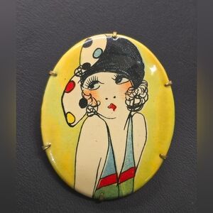 Vintage Art Deco 1920s Flapper Girl Brooch Pin